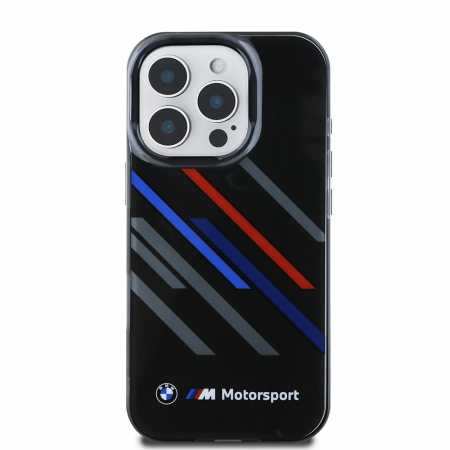 IPHONE 16 PRO MAX - Husa pentru iPhone 16 Pro Max, BMW - Hardcase Motorsport IML Random Stripes (BMHCP16X23HTRAK) - Black