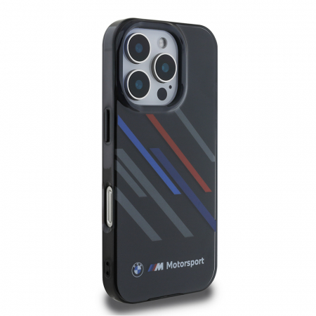 Husa pentru iPhone 16 Pro Max, BMW - Hardcase Motorsport IML Random Stripes (BMHCP16X23HTRAK) - Black [2]