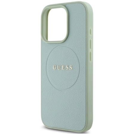 Husa pentru iPhone 16 Pro Max, Guess PU Grained Classic Logo MagSafe, Green [3]