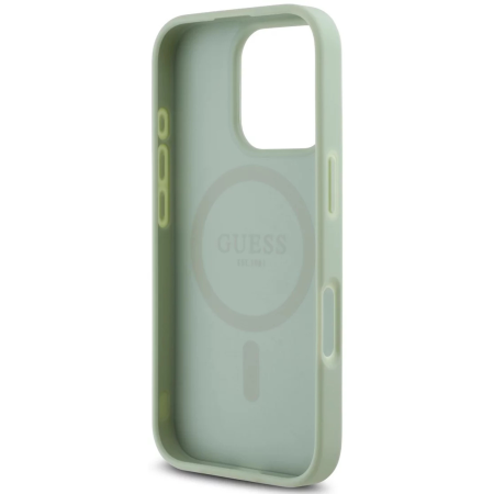 Husa pentru iPhone 16 Pro Max, Guess PU Grained Classic Logo MagSafe, Green [4]