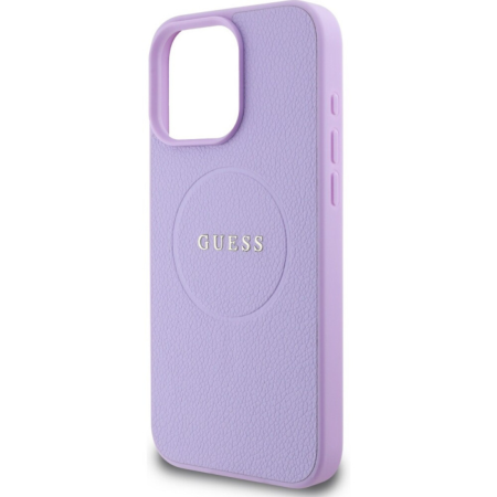 Husa pentru iPhone 16 Pro Max, Guess PU Grained Classic Logo MagSafe, Purple [3]