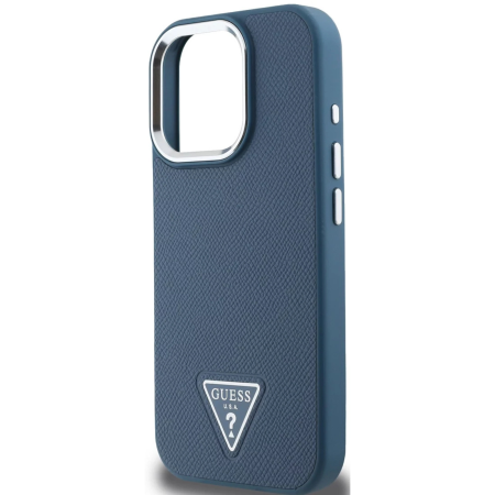 Husa pentru iPhone 16 Pro Max, Guess PU Grained Triangle Logo, Blue [4]
