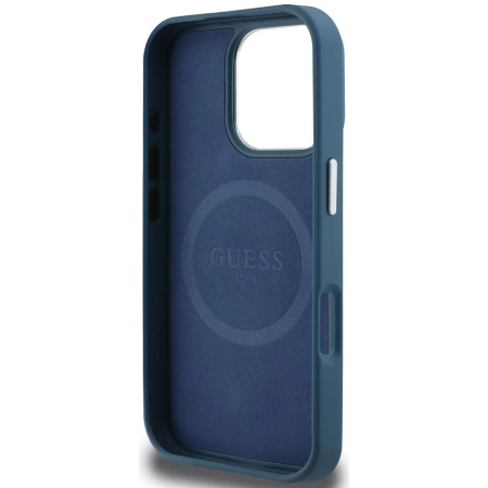 Husa pentru iPhone 16 Pro Max, Guess PU Grained Triangle Logo, Blue [3]