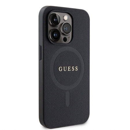 Husa pentru iPhone 16 Pro Max Guess Saffiano Classic MagSafe (GUHMP16XPSAHMCK) - Black [2]