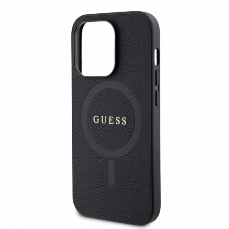 Husa pentru iPhone 16 Pro Max Guess Saffiano Classic MagSafe (GUHMP16XPSAHMCK) - Black [3]