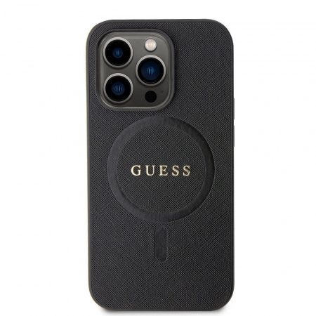 IPHONE 16 PRO MAX - Husa pentru iPhone 16 Pro Max Guess Saffiano Classic MagSafe (GUHMP16XPSAHMCK) - Black
