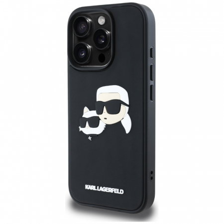 Husa pentru iPhone 16 Pro Max Karl Lagerfeld 3D - (KLHCP16XRBCKCHLK) - Rubber Karl and Choupette, Black [2]