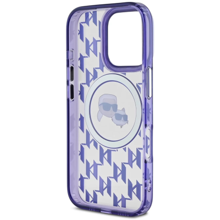 Husa pentru iPhone 16 Pro Max, Karl Lagerfeld IML Monogram K&CH Heads MagSafe, Purple [4]