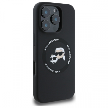 Husa pentru iPhone 16 Pro Max, Karl Lagerfeld - Silicone MagSafe (KLHMP16XSKCHTCK) - Karl&Choupette Head [2]
