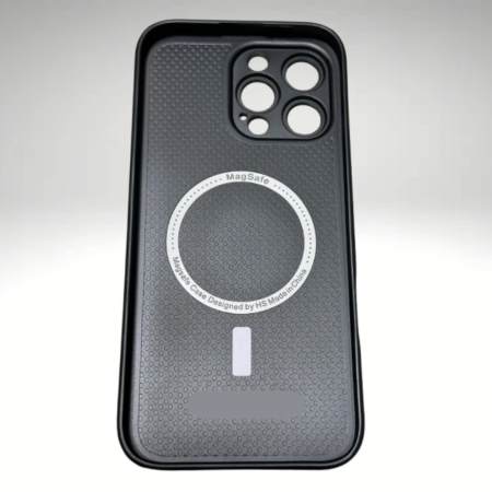 Husa pentru iPhone 12, AG Glass MagSafe, Sticla si Silicon cu Protectie Lentile Camera, Negru Grafit - Mat [1]