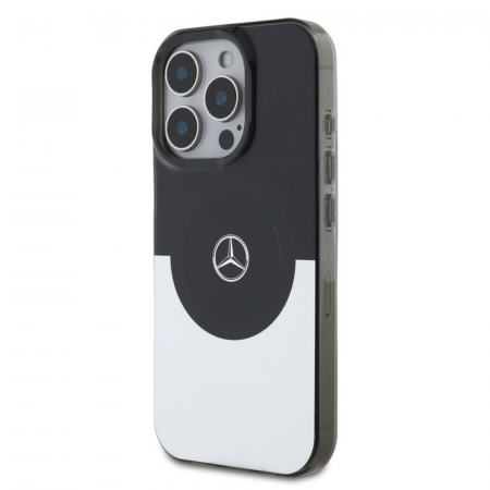 Husa pentru iPhone 16 Pro Max Mercedes PC/TPU Double Layer MagSafe, Black/Silver [2]