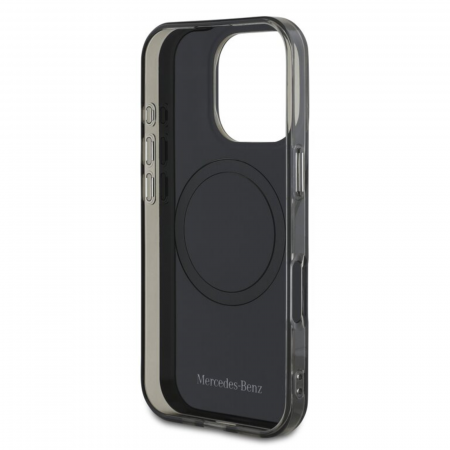 Husa pentru iPhone 16 Pro Max Mercedes PC/TPU Double Layer MagSafe, Black/Silver [4]