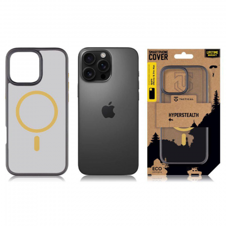 Husa pentru iPhone 16 Pro Max Tactical MagForce Hyperstealth 2.0, Black/Yellow [7]