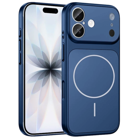 IPHONE 17 - Husa pentru iPhone 17, AG Glass Mata MagSafe Slim Full Camera Protect - Convert to Pro/ Pro Max, Deep Blue