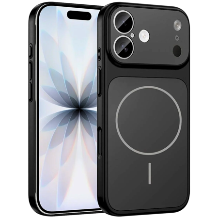 IPHONE 17 - Husa pentru iPhone 17, AG Glass Mata MagSafe Slim Full Camera Protect - Convert to Pro/ Pro Max, Graphite Black
