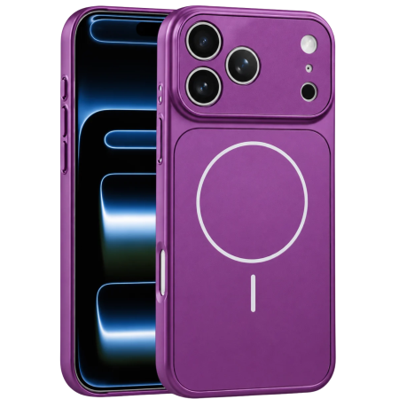 IPHONE 17 - Husa pentru iPhone 17, AG Glass Mata MagSafe Slim Full Camera Protect - Convert to Pro/Pro Max Series, Fuchsia