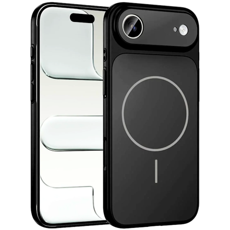 IPHONE 17 AIR - Husa pentru iPhone 17 Air, AG Glass Mata MagSafe Slim Full Camera Protect, Graphite Black