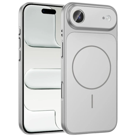 IPHONE 17 AIR - Husa pentru iPhone 17 Air, AG Glass Mata MagSafe Slim Full Camera Protect, Silver