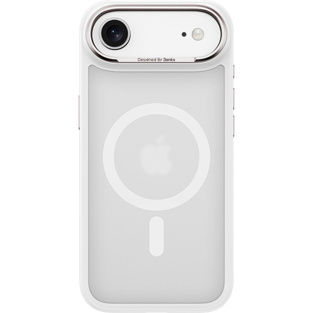 IPHONE 17 AIR - Husa pentru iPhone 17 Air, Benks Magnetic Mist Case Metal Frame Camera Control Button, White