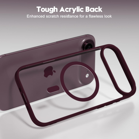 Husa pentru iPhone 17 Air, Crystal Clear MagSafe, Wine Red [1]