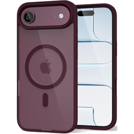 IPHONE 17 AIR - Husa pentru iPhone 17 Air, Crystal Clear MagSafe, Wine Red