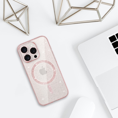 Husa pentru iPhone 17 Pro, Glitter Magsafe, Pink Smoke [3]
