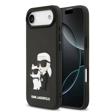 Husa pentru iPhone 17 Air Karl Lagerfeld 3D Rubber Karl and Choupette, Black [1]