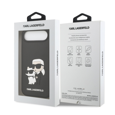 Husa pentru iPhone 17 Air Karl Lagerfeld 3D Rubber Karl and Choupette, Black [6]