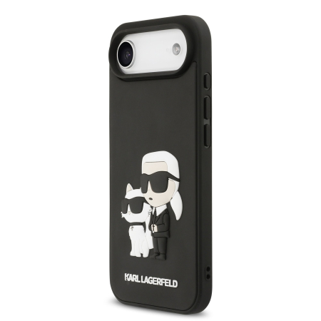Husa pentru iPhone 17 Air Karl Lagerfeld 3D Rubber Karl and Choupette, Black [3]