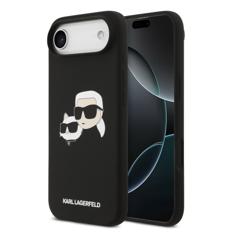IPHONE 17 AIR - Husa pentru iPhone 17 Air, Karl Lagerfeld Liquid Silicone Double Heads MagSafe Black