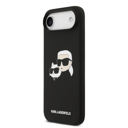 Husa pentru iPhone 17 Air, Karl Lagerfeld Liquid Silicone Double Heads MagSafe Black [2]