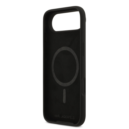 Husa pentru iPhone 17 Air, Karl Lagerfeld Liquid Silicone Double Heads MagSafe Black [5]