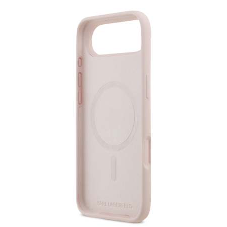 Husa pentru iPhone 17 Air, Karl Lagerfeld Liquid Silicone Double Heads MagSafe Pink [5]