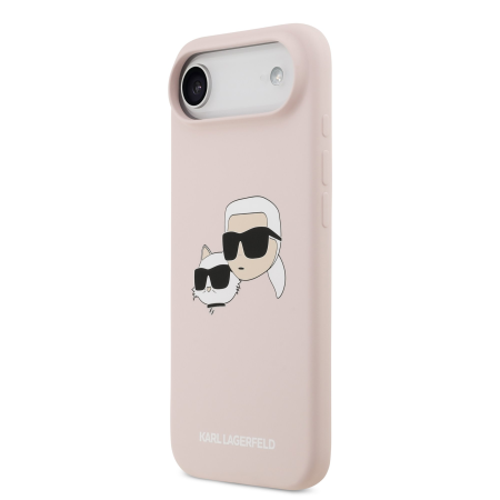Husa pentru iPhone 17 Air, Karl Lagerfeld Liquid Silicone Double Heads MagSafe Pink [3]