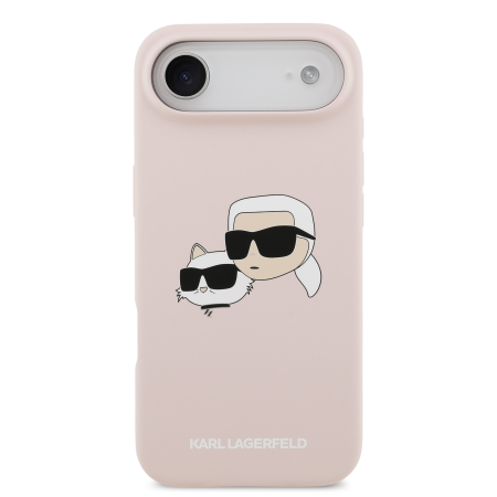 Husa pentru iPhone 17 Air, Karl Lagerfeld Liquid Silicone Double Heads MagSafe Pink [1]