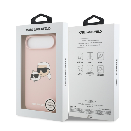 Husa pentru iPhone 17 Air, Karl Lagerfeld Liquid Silicone Double Heads MagSafe Pink [6]