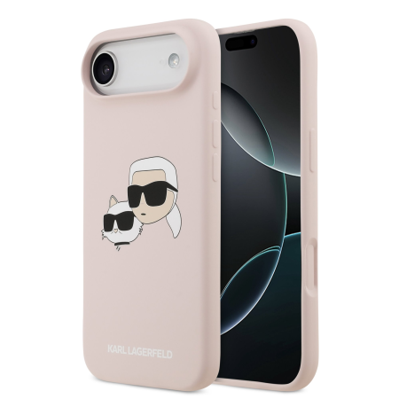 IPHONE 17 AIR - Husa pentru iPhone 17 Air, Karl Lagerfeld Liquid Silicone Double Heads MagSafe Pink