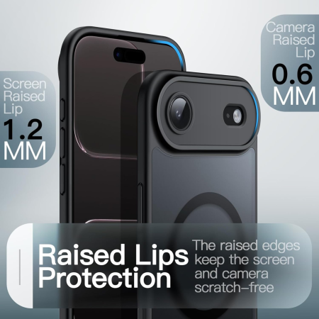 Husa pentru iPhone 17 Air, MagSafe, Drop Resistant Shockproof, Matte Skin Black [2]