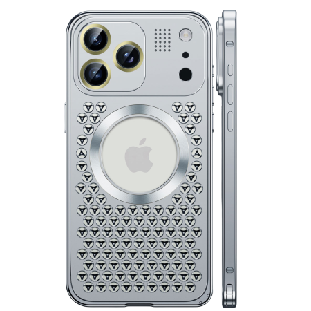 IPHONE 17 - Husa pentru iPhone 17, Dur Aluminiu cu MagSafe, Disipare caldura si Protectie Premium, Silver