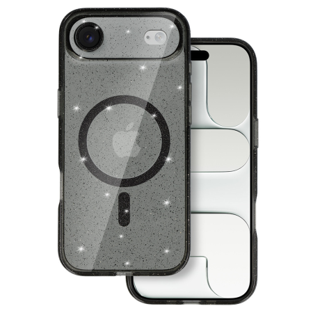 IPHONE 17 AIR - Husa pentru iPhone 17 Air, Glitter Magsafe, Black Smoke