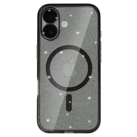 Husa pentru iPhone 17, Glitter Magsafe, Black Smoke [1]