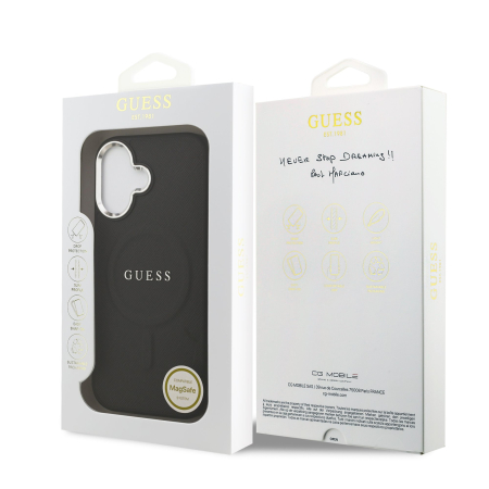 Husa pentru iPhone 17, Guess PU Saffiano MagSafe, Black [6]