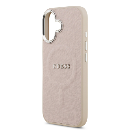 Husa pentru iPhone 17, Guess PU Saffiano MagSafe, Pink [4]
