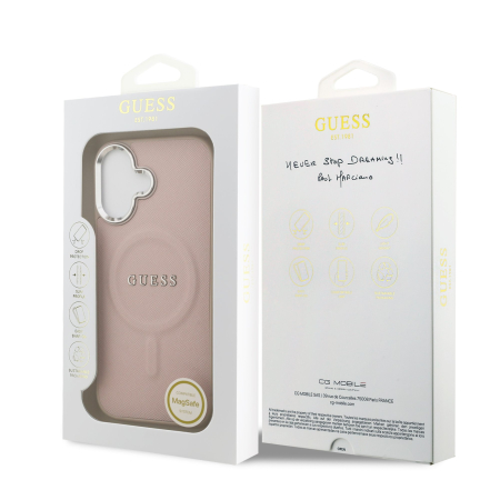 Husa pentru iPhone 17, Guess PU Saffiano MagSafe, Pink [6]