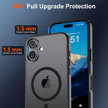 Husa pentru iPhone 17, MagSafe, Drop Resistant Shockproof, Matte Skin Black [4]
