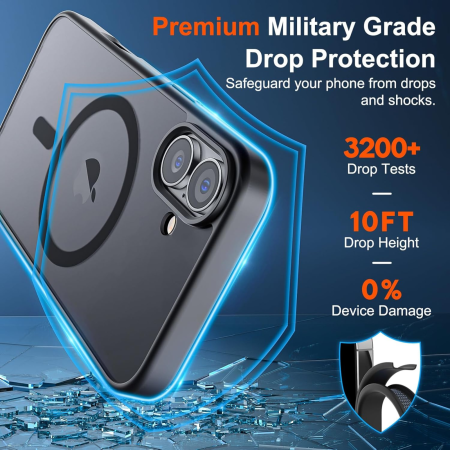 Husa pentru iPhone 17, MagSafe, Drop Resistant Shockproof, Matte Skin Black [5]