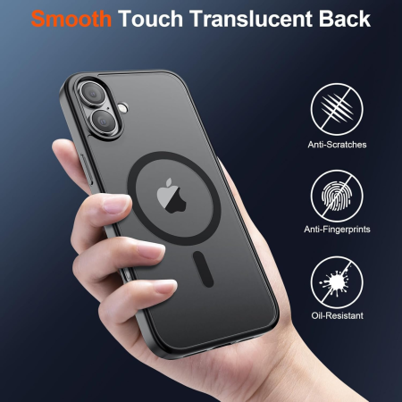 Husa pentru iPhone 17, MagSafe, Drop Resistant Shockproof, Matte Skin Black [1]