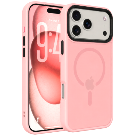 IPHONE 17 - Husa pentru iPhone 17, MagSafe, Drop Resistant Shockproof, Matte Skin Pink