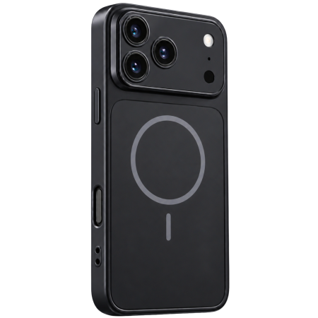 IPHONE 17 PRO - Husa pentru iPhone 17 Pro/ 18 Pro, AG Glass Mata MagSafe Slim Full Camera Protect, Graphite Black