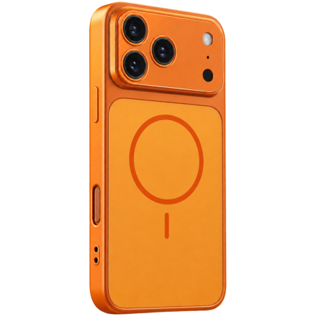 IPHONE 17 PRO - Husa pentru iPhone 17 Pro/ 18 Pro, AG Glass Mata MagSafe Slim Full Camera Protect, Orange